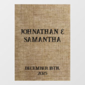 素朴なパーソナライズされたバ結婚ーラップ自然パターン ウィンドウサイン (シート)