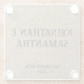 素朴なパーソナライズされたバ結婚ーラップ自然パターン ガラスコースター (裏面)