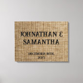 素朴なパーソナライズされたバ結婚ーラップ自然パターン キャンバスプリント (正面)