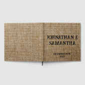 素朴なパーソナライズされたバ結婚ーラップ自然パターン ゲストブック (全面)