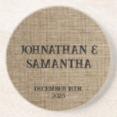 素朴なパーソナライズされたバ結婚ーラップ自然パターン コースター (正面)