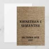 素朴なパーソナライズされたバ結婚ーラップ自然パターン サンキューカード (正面/裏面)