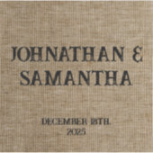 素朴なパーソナライズされたバ結婚ーラップ自然パターン シール (正面)