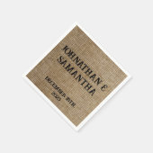 素朴なパーソナライズされたバ結婚ーラップ自然パターン スタンダードカクテルナプキン (角)