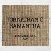 素朴なパーソナライズされたバ結婚ーラップ自然パターン スパークリングワインラベル (シングルラベル)