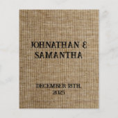 素朴なパーソナライズされたバ結婚ーラップ自然パターン チラシ (裏面)