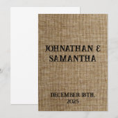 素朴なパーソナライズされたバ結婚ーラップ自然パターン プログラム (正面/裏面)