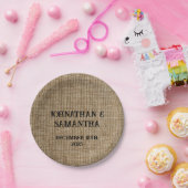 素朴なパーソナライズされたバ結婚ーラップ自然パターン ペーパープレート (パーティー)