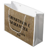 素朴なパーソナライズされたバ結婚ーラップ自然パターン ラージペーパーバッグ (正面アングル)