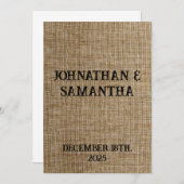 素朴なパーソナライズされたバ結婚ーラップ自然パターン 招待状 (正面/裏面)