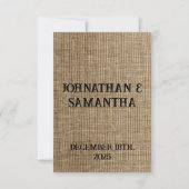 素朴なパーソナライズされたバ結婚ーラップ自然パターン 招待状 (正面)