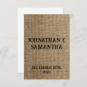 素朴なパーソナライズされたバ結婚ーラップ自然パターン 招待状 (正面/裏面)