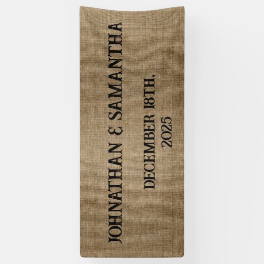 素朴なパーソナライズされたバ結婚ーラップ自然パターン 横断幕 (縦)