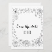 素朴なパーソナライズされたフローラ結婚式の招待 招待状 (正面/裏面)