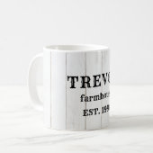 素朴なパーソナライズされた木農家の茶 コーヒーマグカップ (正面左)