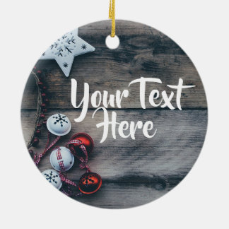 素朴なパーソナライズなオーナメントのクリスマス セラミックオーナメント