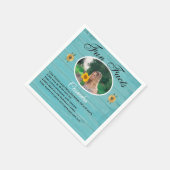 素朴なパーティーの雑学 豆知識 ヒマワリ ターコイズ ウッド スタンダードカクテルナプキン (角)