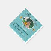 素朴なパーティーの雑学 豆知識 ヒマワリ 青い木材 スタンダードカクテルナプキン (角)