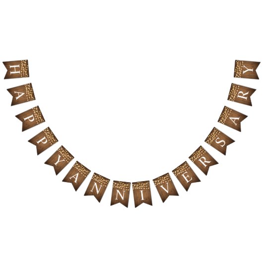 素朴なパーティーはフェイクな木製のお祝いをつけます バンティングフラッグ (全)