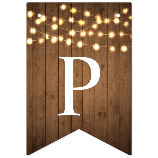 素朴なパーティーはフェイクな木製のお祝いをつけます バンティングフラッグ (第3の旗)