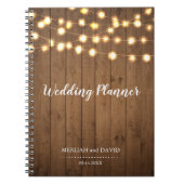 素朴なパーティーはフェイクな木製の板の結婚式をつけます ノートブック (正面)