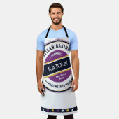 素朴なパープル ネイビー アーティザン ヒップスター エプロン (着用した状態)