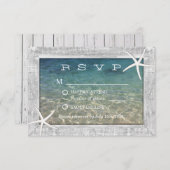 素朴なヒトデの木によって組み立てられるビーチ結婚式RSVP 出欠カード (正面/裏面)