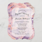 素朴なヒトデの紫色によって型抜きされるブライダルシャワー 招待状 (正面/裏面)