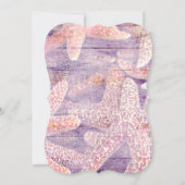 素朴なヒトデの紫色によって型抜きされるブライダルシャワー 招待状 (裏面)