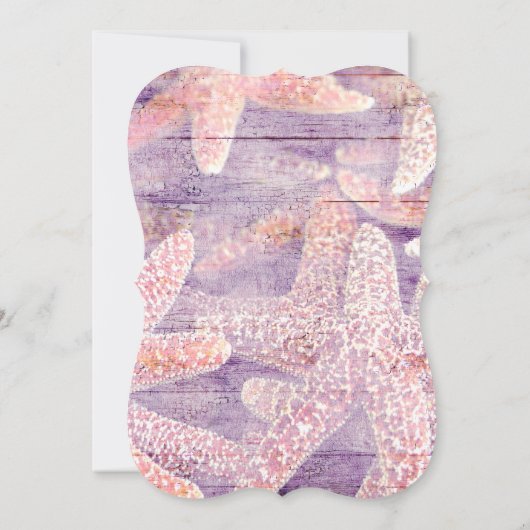 素朴なヒトデの紫色によって型抜きされるブライダルシャワー 招待状 (裏面)