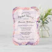 素朴なヒトデの紫色によって型抜きされるブライダルシャワー 招待状 (スタンド正面)