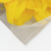 素朴なヒマワリおよびレースの国の結婚式 フリースブランケット (角)