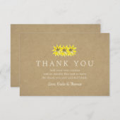 素朴なヒマワリのサンキューカード サンキューカード (正面/裏面)