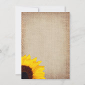 素朴なヒマワリのバーラップのブライダルシャワー招待状 招待状 (裏面)
