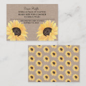 素朴なヒマワリのベビーシャワーのおむつのラッフル エンクロージャーカード (正面/裏面)