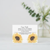 素朴なヒマワリのベビーシャワーのおむつのラッフル エンクロージャーカード (スタンド正面)