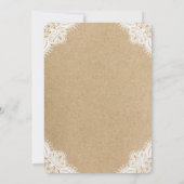 素朴なヒマワリのメーソンジャーのレースのクラフトのベビーシャワー 招待状 (裏面)