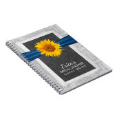 素朴なヒマワリのリボンのブライダルシャワーの来客名簿 ノートブック (右側)