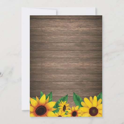 素朴なヒマワリの第60誕生日の招待状 招待状 (裏面)