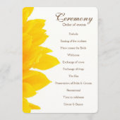 素朴なヒマワリの結婚式プログラム プログラム (裏面)