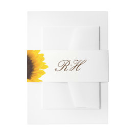 素朴なヒマワリの結婚式招待状の腹バンド 招待状ベリーバンド