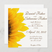 素朴なヒマワリの結婚式招待状 招待状 (正面/裏面)