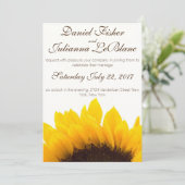 素朴なヒマワリの結婚式招待状 招待状 (スタンド正面)