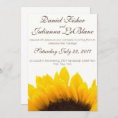 素朴なヒマワリの結婚式招待状 招待状 (正面/裏面)