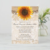 素朴なヒマワリの麻ひもの結婚式招待状 招待状 (スタンド正面)