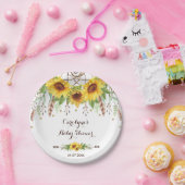 素朴なヒマワリのBoho Dreamcatcherのブライダル・シャワー ペーパープレート (パーティー)