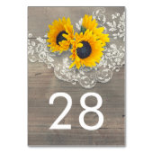 素朴なヒマワリレースおよび木テーブル数 テーブルナンバー (裏面)