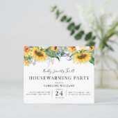 素朴なヒマワリ引っ越し祝いパーティーパーティの招待状 (スタンド正面)