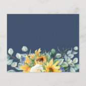 素朴なヒマワリ引っ越し祝いパーティーパーティの招待状 (裏面)