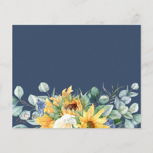 素朴なヒマワリ引っ越し祝いパーティーパーティの招待状 (裏面)